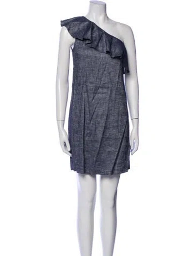 Pre-owned Theory Linen Mini Dress In Blue