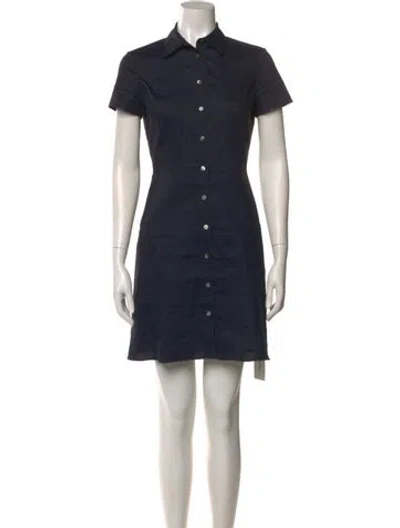 Pre-owned Theory Linen Mini Dress In Blue