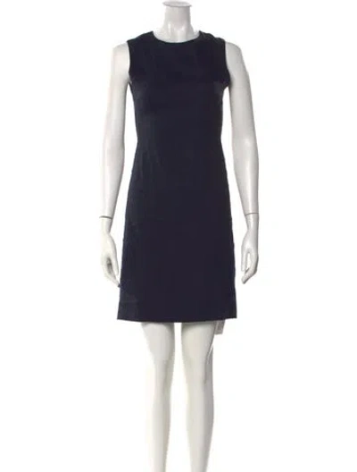 Pre-owned Theory Linen Mini Dress In Blue