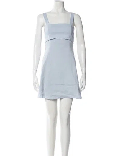 Pre-owned Theory Linen Mini Dress In Blue