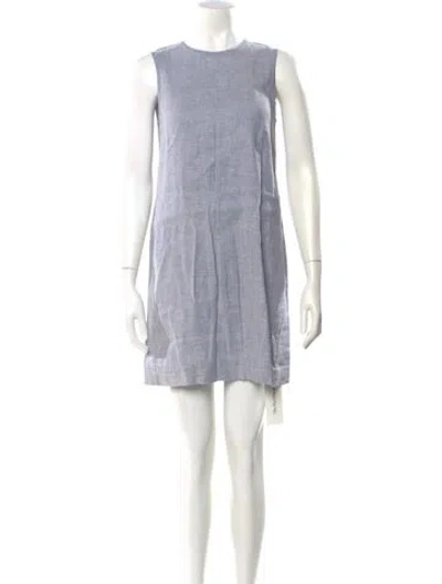 Pre-owned Theory Linen Mini Dress In Blue