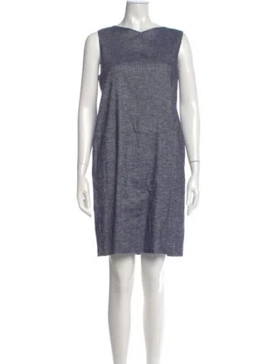 Pre-owned Theory Linen Mini Dress In Blue