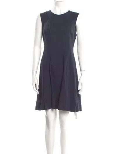 Pre-owned Theory Linen Mini Dress In Blue