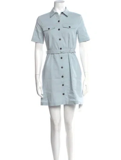 Pre-owned Theory Linen Mini Dress In Blue
