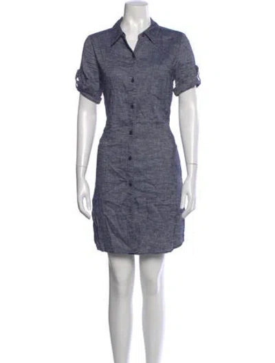 Pre-owned Theory Linen Mini Dress In Blue