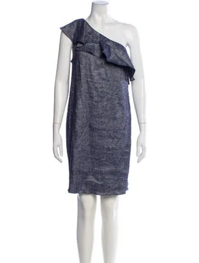 Pre-owned Theory Linen Mini Dress In Blue