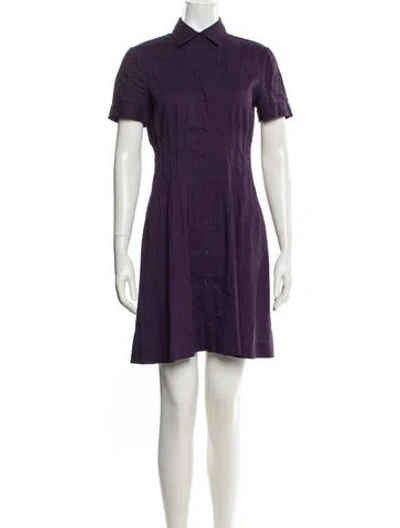 Pre-owned Theory Linen Mini Dress In Blue