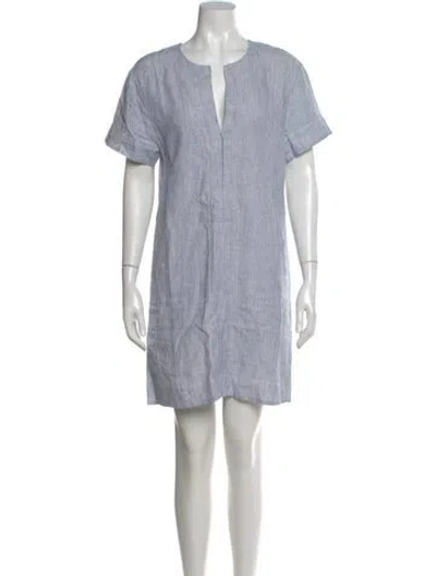 Pre-owned Theory Linen Mini Dress In Blue