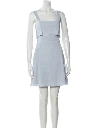 Pre-owned Theory Linen Mini Dress In Blue