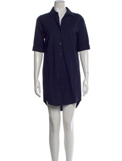 Pre-owned Theory Linen Mini Dress In Blue