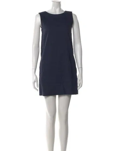 Pre-owned Theory Linen Mini Dress In Blue