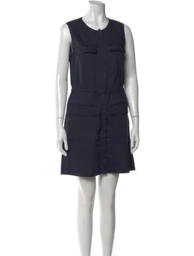 Pre-owned Theory Linen Mini Dress In Blue