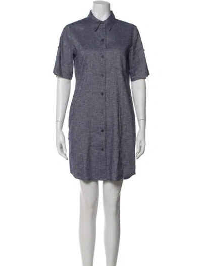 Pre-owned Theory Linen Mini Dress In Blue
