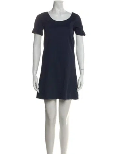 Pre-owned Theory Linen Mini Dress In Blue