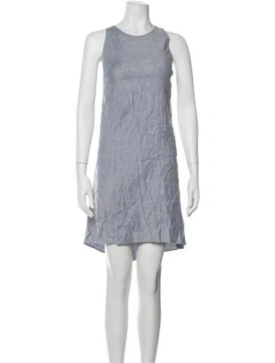 Pre-owned Theory Linen Mini Dress In Blue