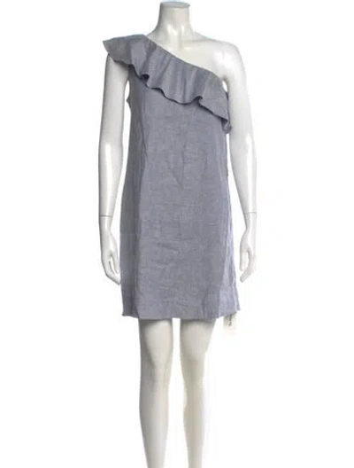 Pre-owned Theory Linen Mini Dress In Blue
