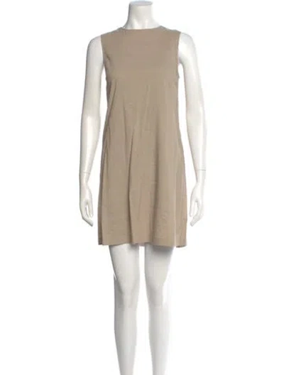 Pre-owned Theory Linen Mini Dress In Brown
