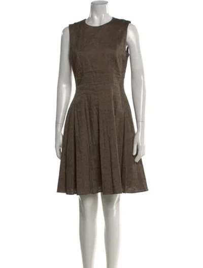 Pre-owned Theory Linen Mini Dress In Brown