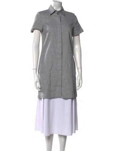 Pre-owned Theory Linen Mini Dress In Gray