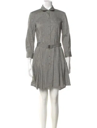 Pre-owned Theory Linen Mini Dress In Gray