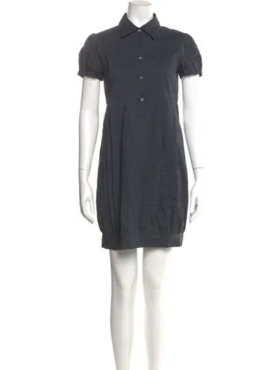 Pre-owned Theory Linen Mini Dress In Gray