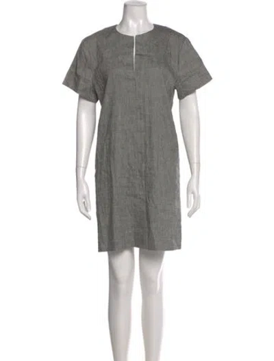 Pre-owned Theory Linen Mini Dress In Gray