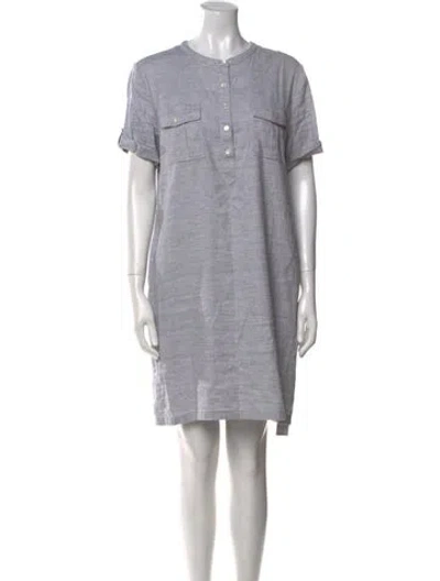 Pre-owned Theory Linen Mini Dress In Gray