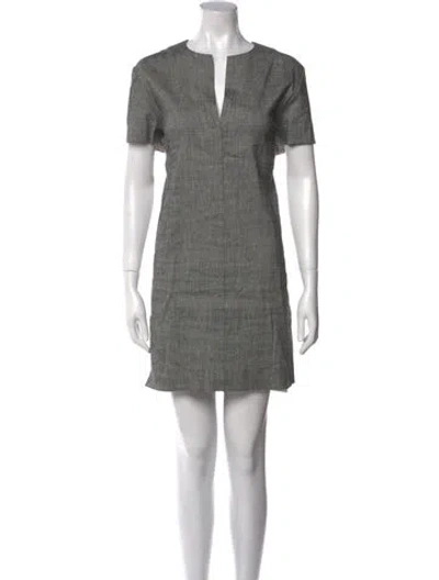 Pre-owned Theory Linen Mini Dress In Gray