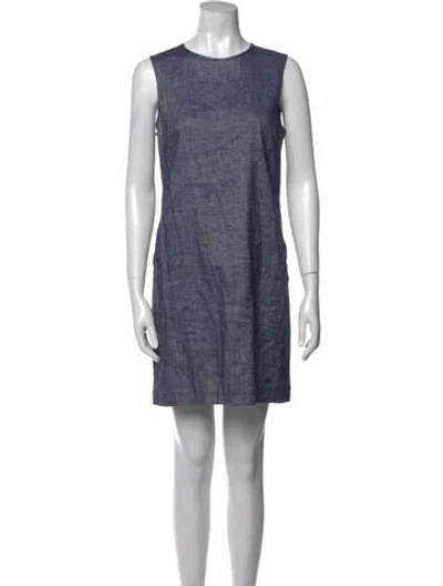 Pre-owned Theory Linen Mini Dress In Gray