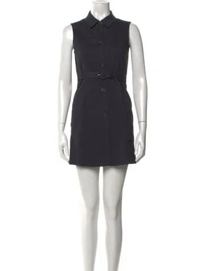 Pre-owned Theory Linen Mini Dress In Gray
