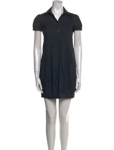 Pre-owned Theory Linen Mini Dress In Gray