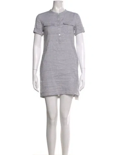 Pre-owned Theory Linen Mini Dress In Gray
