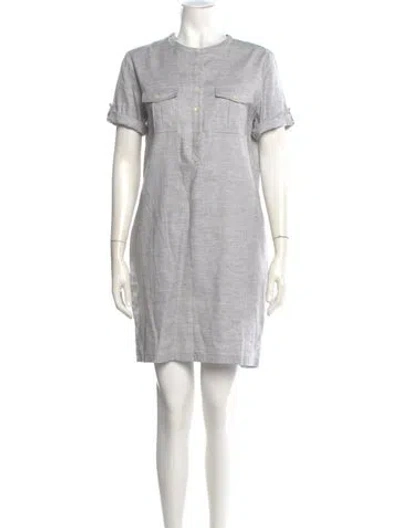 Pre-owned Theory Linen Mini Dress In Gray