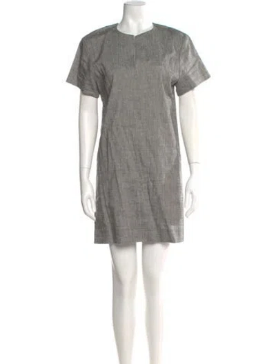 Pre-owned Theory Linen Mini Dress In Gray