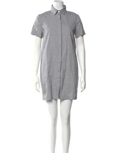 Pre-owned Theory Linen Mini Dress In Gray