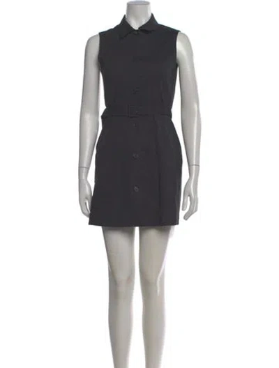 Pre-owned Theory Linen Mini Dress In Gray