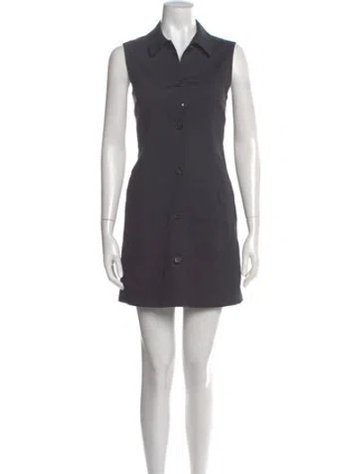 Pre-owned Theory Linen Mini Dress In Gray