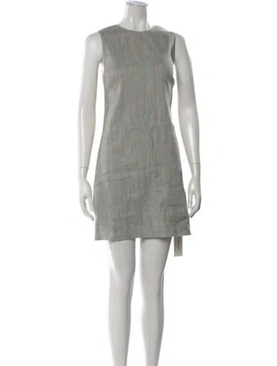 Pre-owned Theory Linen Mini Dress In Gray