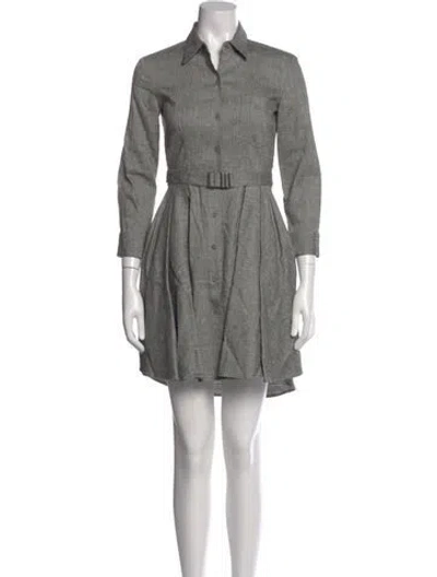 Pre-owned Theory Linen Mini Dress In Gray