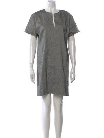 Pre-owned Theory Linen Mini Dress In Gray