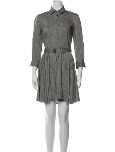 Pre-owned Theory Linen Mini Dress In Gray