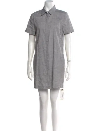 Pre-owned Theory Linen Mini Dress In Gray