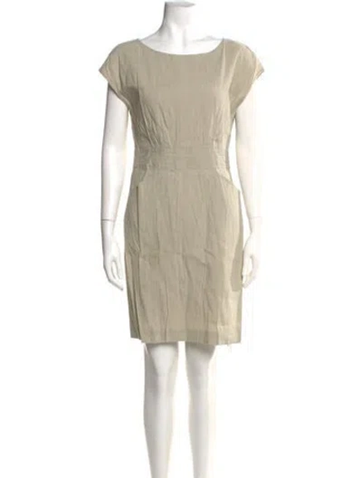 Pre-owned Theory Linen Mini Dress In Green