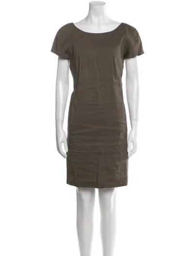 Pre-owned Theory Linen Mini Dress In Green