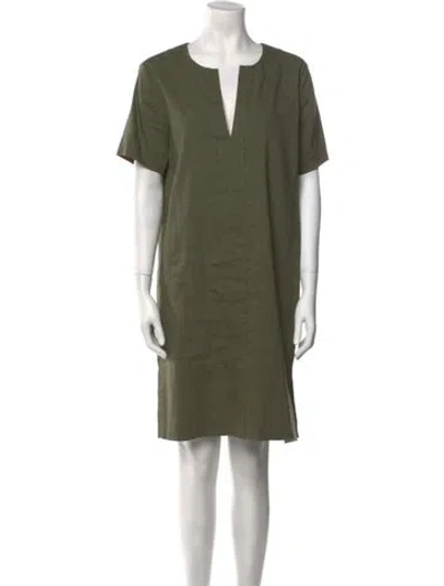 Pre-owned Theory Linen Mini Dress In Green