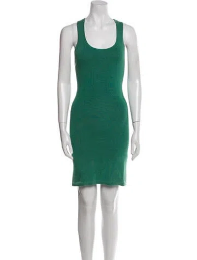 Pre-owned Theory Linen Mini Dress In Green