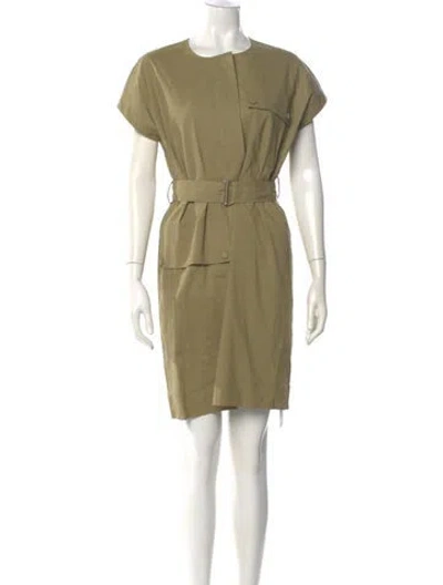 Pre-owned Theory Linen Mini Dress In Green