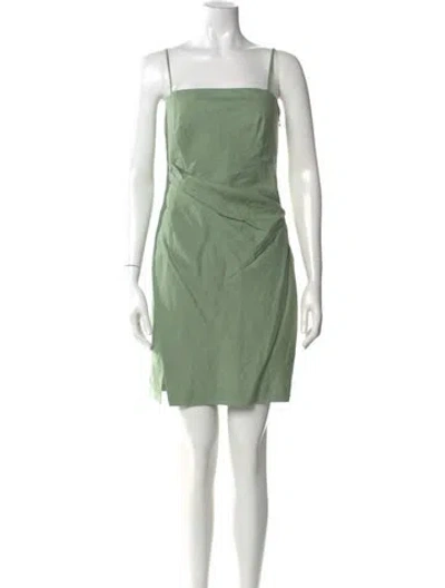 Pre-owned Theory Linen Mini Dress In Green