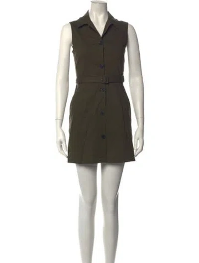 Pre-owned Theory Linen Mini Dress In Green