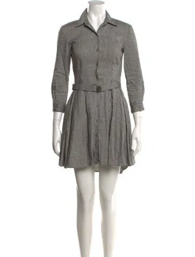 Pre-owned Theory Linen Mini Dress In Grey